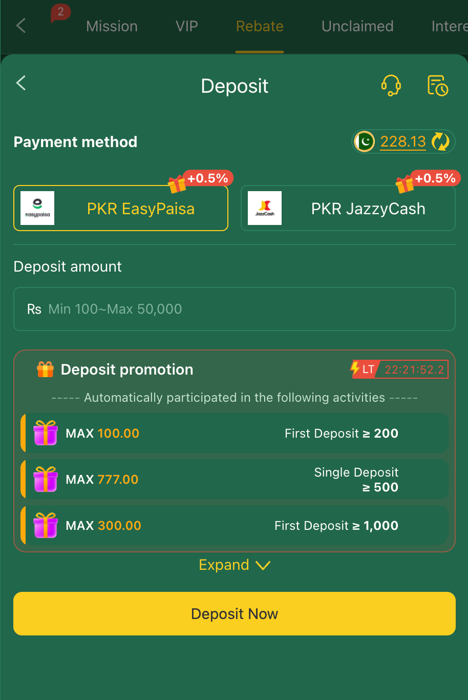 ZH88 payment methods in Pakistan